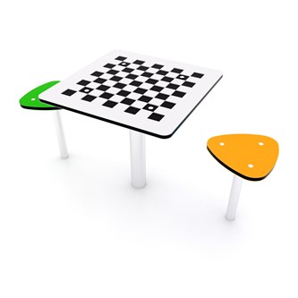 SOLO schackbord med pallar