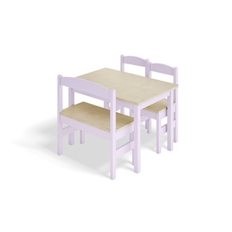Lina bord, 2 stolar, 1 soffa, färg