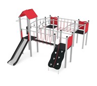 STEEL multilek M, rutschkana, varmförzinkad, svart nylonrep