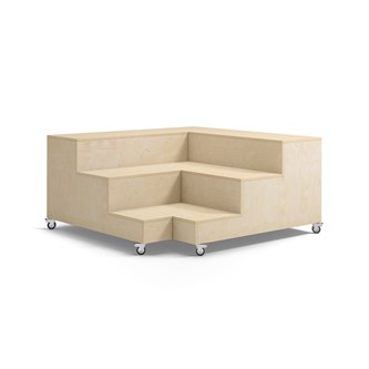 Fixa gradäng hörn 3 steg B120 med hjul