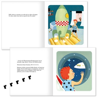 Rulle och Raketen, paket med bok och kortspel