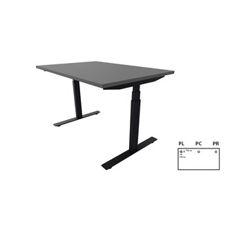 Skrivbord Work 120x80 cm E-motion svart stativ