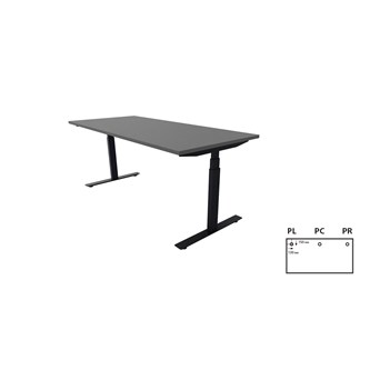 Skrivbord Work 180x80 cm E-motion svart stativ
