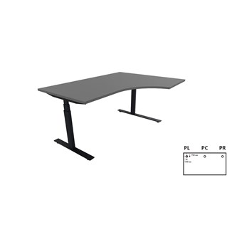 Skrivbord Work höger 160x120 cm E-motion svart stativ