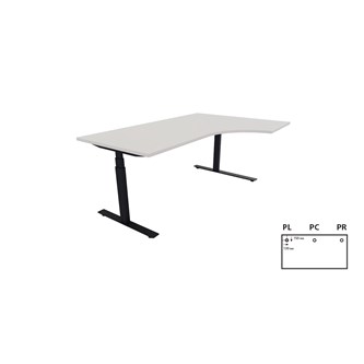 Skrivbord Work höger 180x120 cm E-motion svart stativ