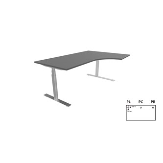 Skrivbord Work höger 180x120 cm E-motion silverstativ