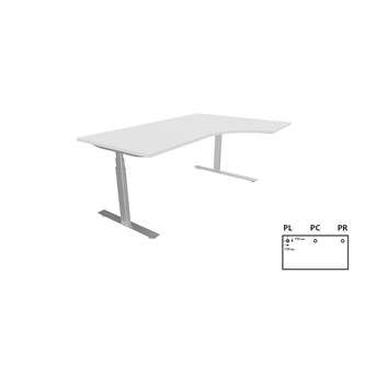Skrivbord Work höger 180x120 cm E-motion silverstativ