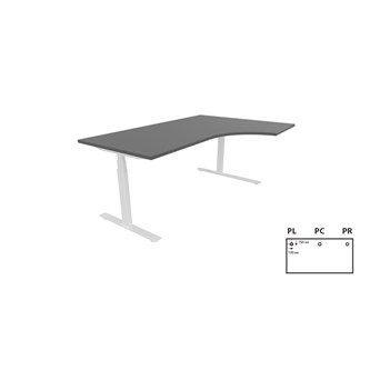Skrivbord Work höger 180x120 cm E-motion vitt stativ