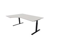 Skrivbord Chat FSC BX vänster 180x120 cm, svart stativ