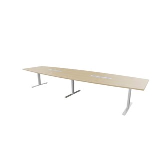 Konferensbord Talk 420x90/120x72 cm Ellips T-stativ silver