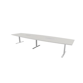 Konferensbord Talk 420x90/120x72 cm Ellips T-stativ silver