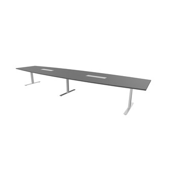 Konferensbord Talk 490x90/120x72 cm Ellips T-stativ silver