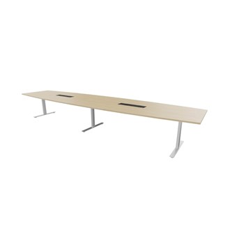 Konferensbord Talk 490x90/120x72 cm Ellips T-stativ silver