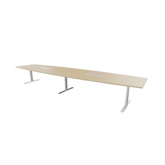Konferensbord Talk 490x90/120x72 cm Ellips T-stativ silver