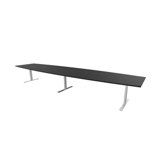 Konferensbord Talk 490x90/120x72 cm Ellips T-stativ silver