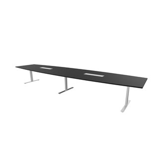 Konferensbord Talk 490x90/120x72 cm Ellips T-stativ silver