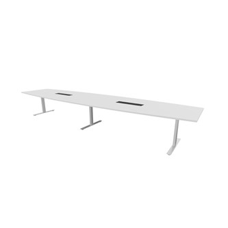 Konferensbord Talk 490x90/120x72 cm Ellips T-stativ silver