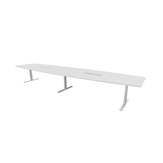 Konferensbord Talk 490x90/120x72 cm Ellips T-stativ silver