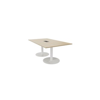 Konferensbord Talk 200x120x74 cm pelarstativ vitt