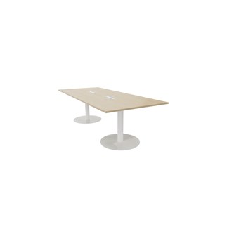 Konferensbord Talk 270x120x74 cm pelarstativ vitt