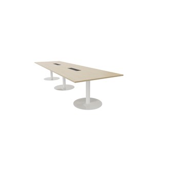 Konferensbord Talk 420x120x74 cm pelarstativ vitt