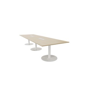 Konferensbord Talk 420x120x74 cm pelarstativ vitt