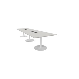 Konferensbord Talk 420x120x74 cm pelarstativ vitt