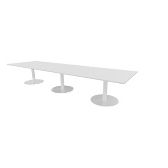 Konferensbord Talk 420x120x74 cm pelarstativ vitt