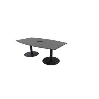 Konferensbord Talk 210x90/120x74 cm Ellips pelarstativ svart