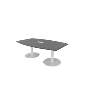 Konferensbord Talk 210x90/120x74 cm Ellips pelarstativ vitt