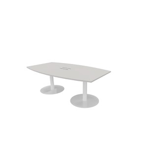 Konferensbord Talk 210x90/120x74 cm Ellips pelarstativ vitt