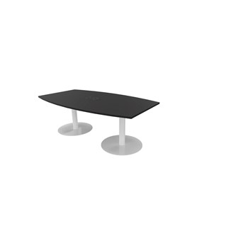 Konferensbord Talk 210x90/120x74 cm Ellips pelarstativ vitt