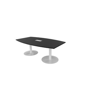 Konferensbord Talk 210x90/120x74 cm Ellips pelarstativ vitt