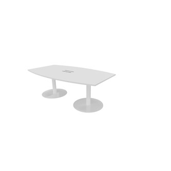 Konferensbord Talk 210x90/120x74 cm Ellips pelarstativ vitt