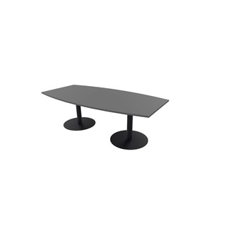 Konferensbord Talk 240x90/120x74 cm Ellips pelarstativ svart