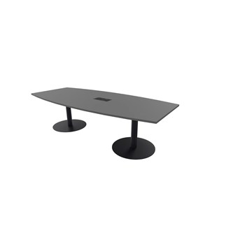 Konferensbord Talk 240x90/120x74 cm Ellips pelarstativ svart