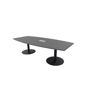Konferensbord Talk 240x90/120x74 cm Ellips pelarstativ svart
