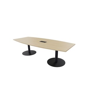 Konferensbord Talk 240x90/120x74 cm Ellips pelarstativ svart