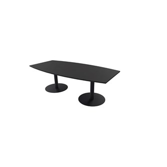 Konferensbord Talk 240x90/120x74 cm Ellips pelarstativ svart