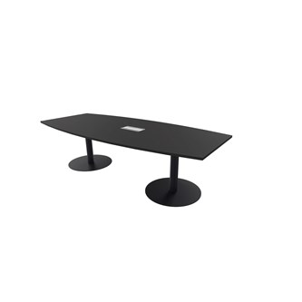 Konferensbord Talk 240x90/120x74 cm Ellips pelarstativ svart