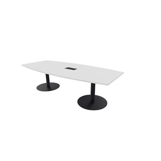 Konferensbord Talk 240x90/120x74 cm Ellips pelarstativ svart