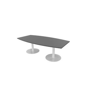 Konferensbord Talk 240x90/120x74 cm Ellips pelarstativ vitt