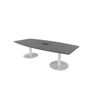 Konferensbord Talk 240x90/120x74 cm Ellips pelarstativ vitt