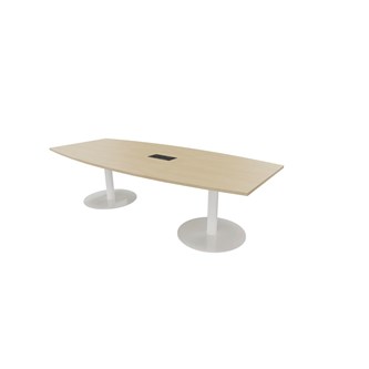 Konferensbord Talk 240x90/120x74 cm Ellips pelarstativ vitt