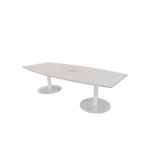 Konferensbord Talk 240x90/120x74 cm Ellips pelarstativ vitt