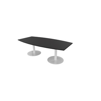 Konferensbord Talk 240x90/120x74 cm Ellips pelarstativ vitt