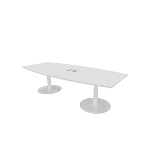 Konferensbord Talk 240x90/120x74 cm Ellips pelarstativ vitt