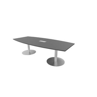 Konferensbord Talk 240x90/120x74 cm Ellips pelarstativ silver