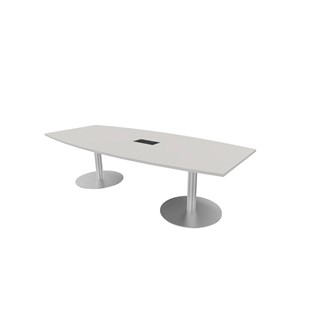 Konferensbord Talk 240x90/120x74 cm Ellips pelarstativ silver