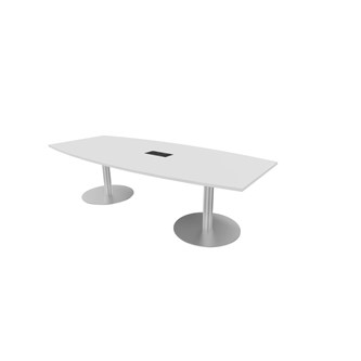 Konferensbord Talk 240x90/120x74 cm Ellips pelarstativ silver